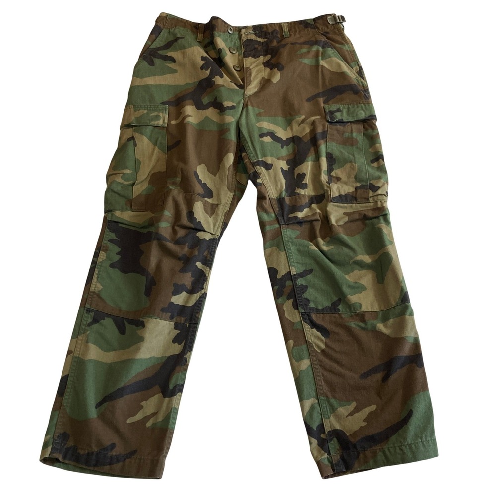 US Military Woodland Camo BDU Cargo Pants Medium Short 8415-01-084-1712